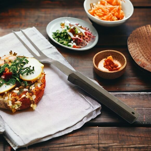 Vernco Meat Fork Carving Hi Cv Stainless Steel Japan Hand Honed Black Angus Mcm. - Picture 13 of 16